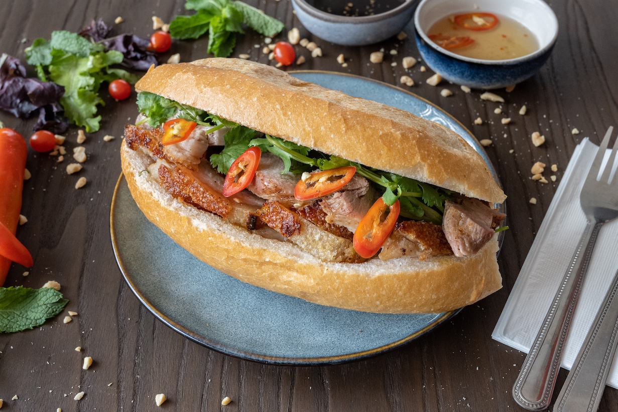 Crispy roast pork Bánh Mì